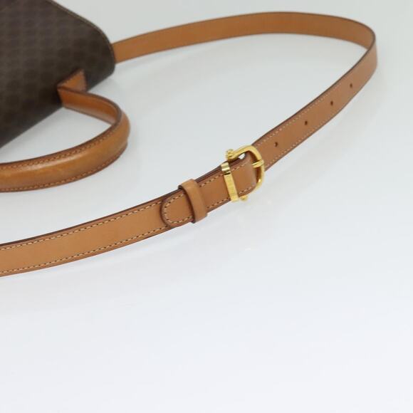 CELINE Macadam Canvas Hand Bag Pvc Leather Brown Gold - Picture 9 of 13